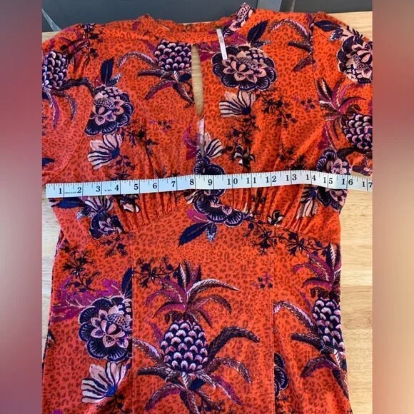 Free People Hear Me Roar Top Red Combo Size Large - Picture 11 of 11